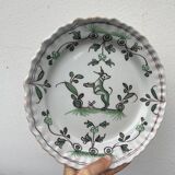 Decorative plate dog Moustiers 18th