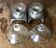 Pair of salt pans, solid silver salt shakers and Crystal Hallmark Rooster XIX