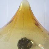 Scandinavian outdoor wall light in copper and amber glass