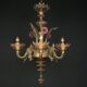 Murano glass lustre, pink and transparent, Italy, 1980s