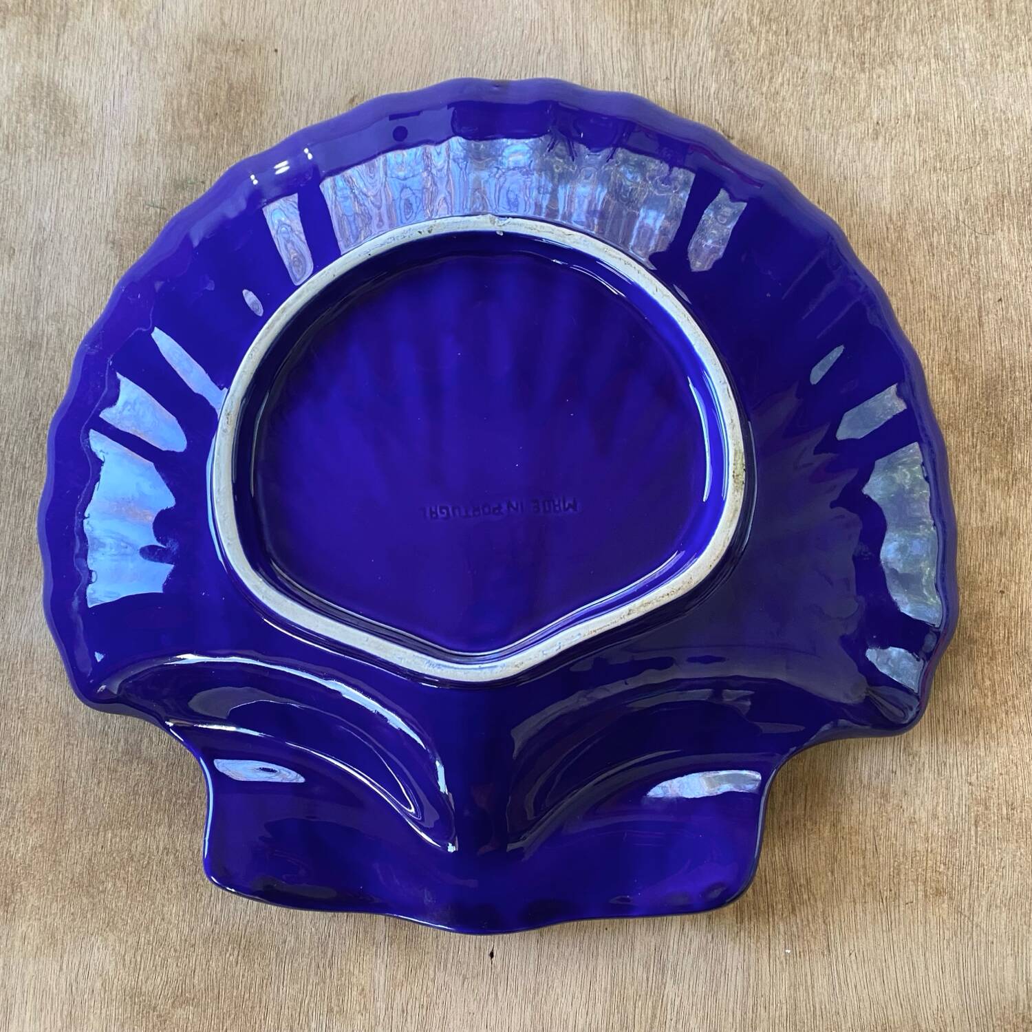 Large ceramic platter with a seashell design