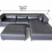 de Sede DS-7 Ecksofa mit Hocker in grauem Leder