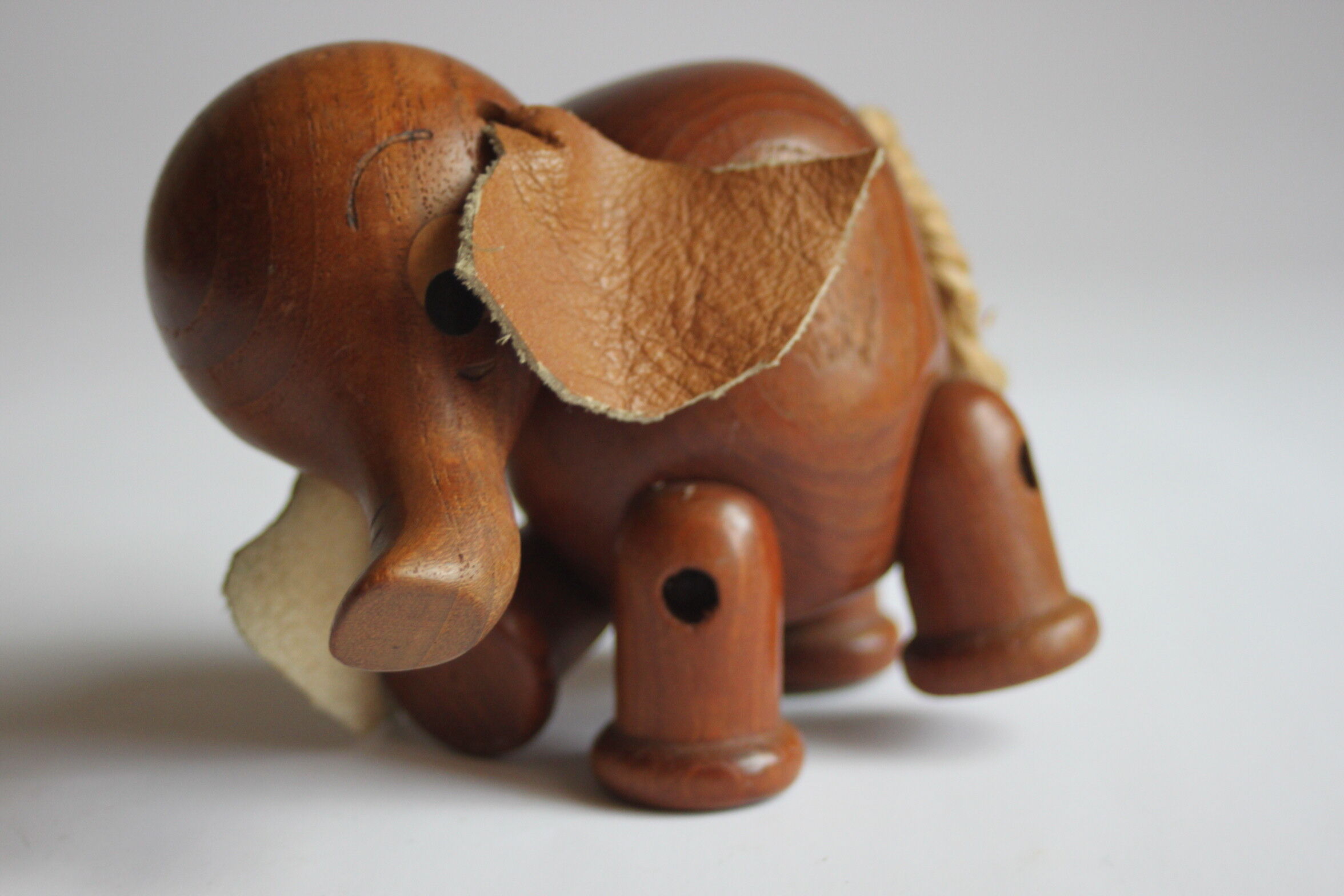 Teak wooden elephant toy by Arne Basse, Denmark 1960s.