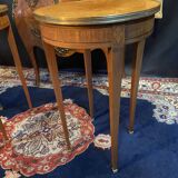 Pair of Louis XVI Directoi style pedestal tables, bouillotte tables