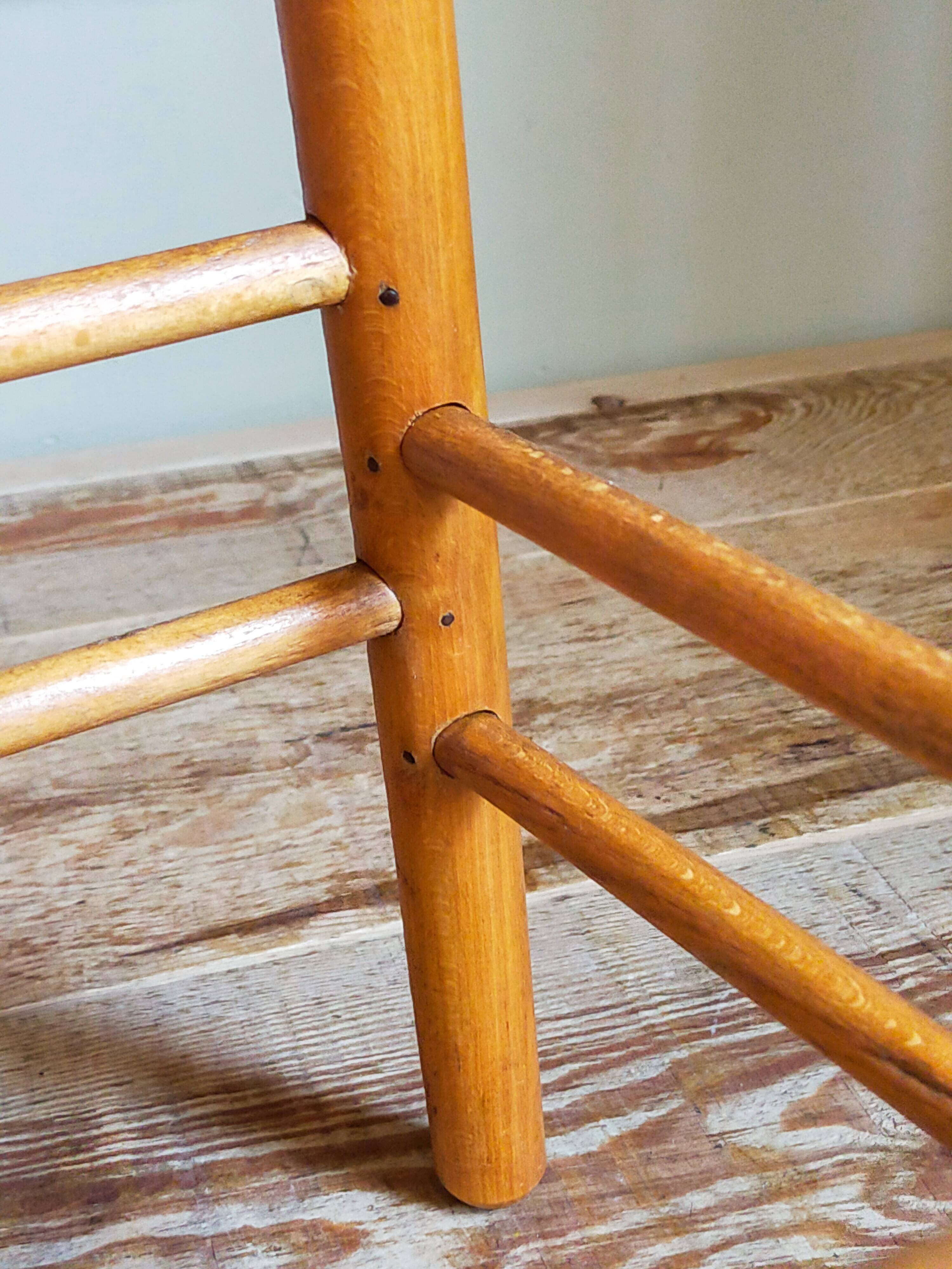 Vintage solid blond wood bar stool