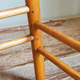 Vintage solid blond wood bar stool