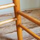 Tabouret de bar en bois blond massif vintage