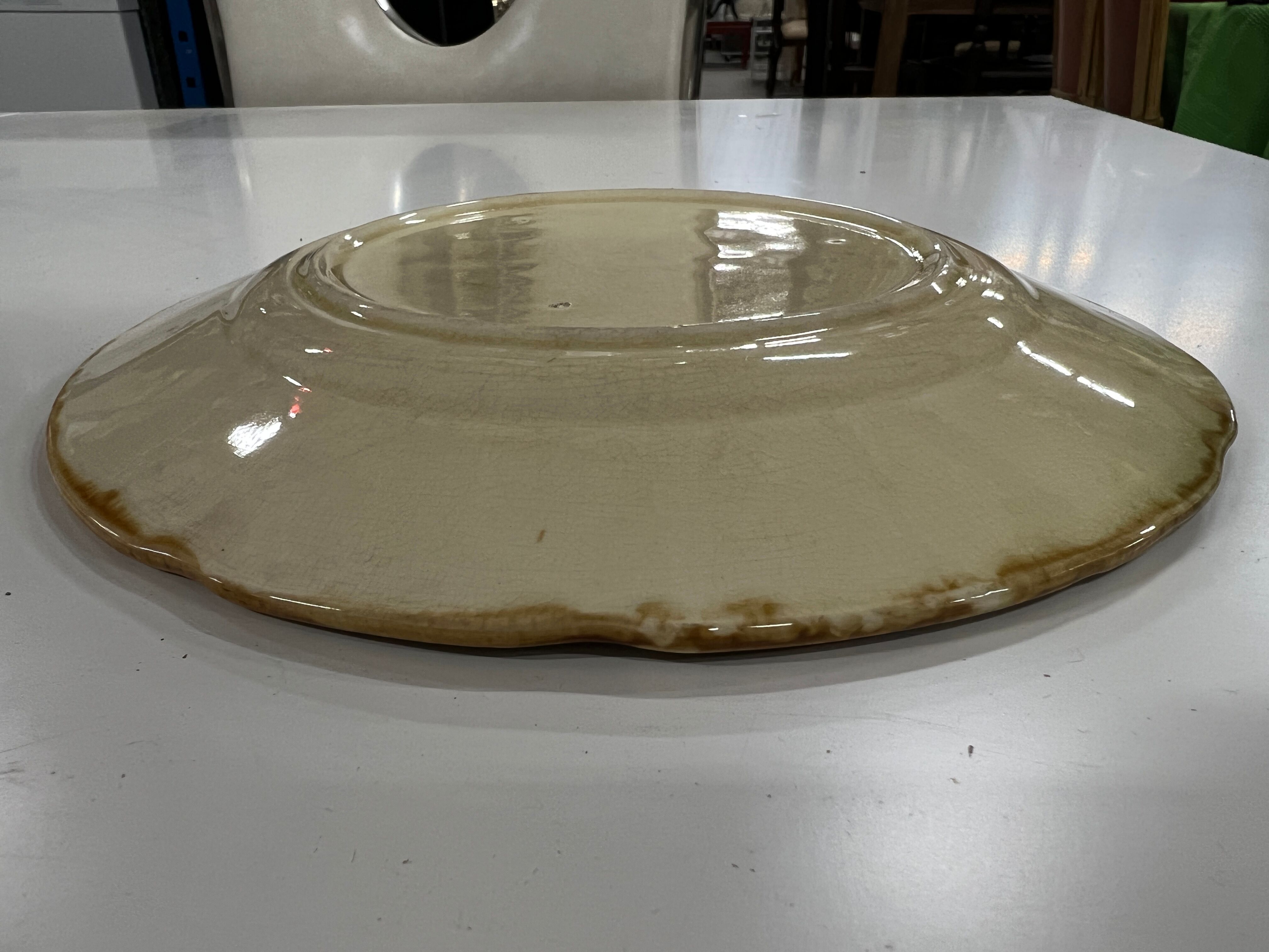 Decorative plate Barbotine Faience Joan of Arc