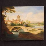 Great landscape painting with figures from the 20th century