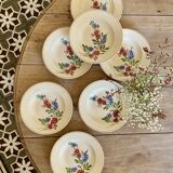 Set of 7 vintage soup plates, Aigueperse de Sarreguemines