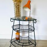 Etagère d'angle en fer forgé vintage