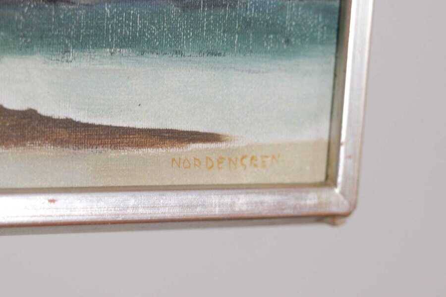 Original oil on canvas “Myrdalsjökull, Iceland” by Rolf Nordengren. Vintage & framed – 53 × 40 cm