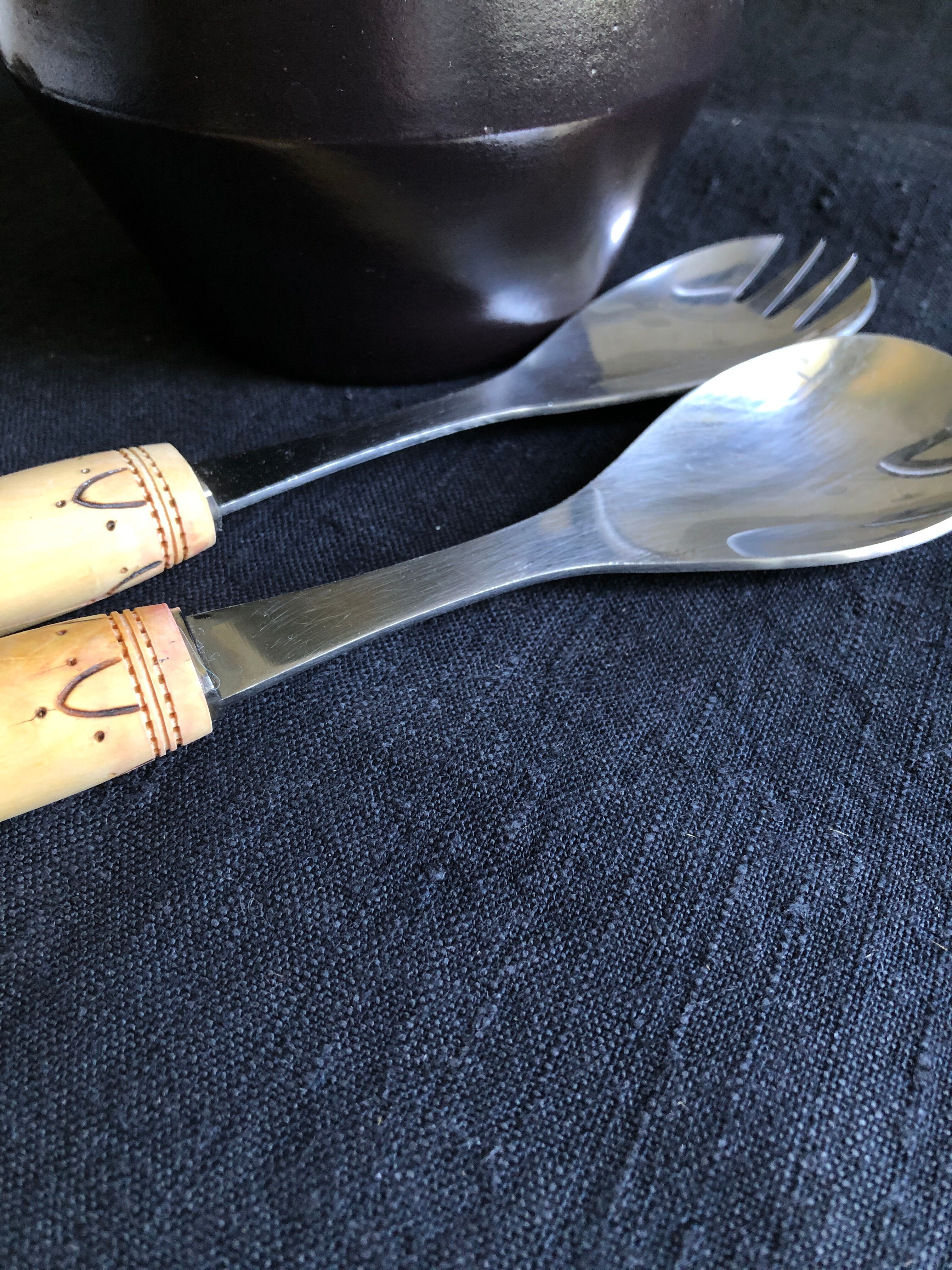 Black tinted hemp harvest tablecloth