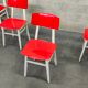 Set of 5 chairs TON Bystrice (Thonet) red and white 1960