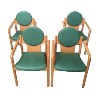 Baumann wooden armchairs 1960