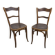 Pair of Baumann Bistrot chairs from the 1920s with pyrography seat