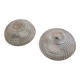 Large pair of round wall sconces ceiling lights in transparent glass.