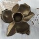 Set of 2 vintage brass flower candle holders NIJHOF Holland