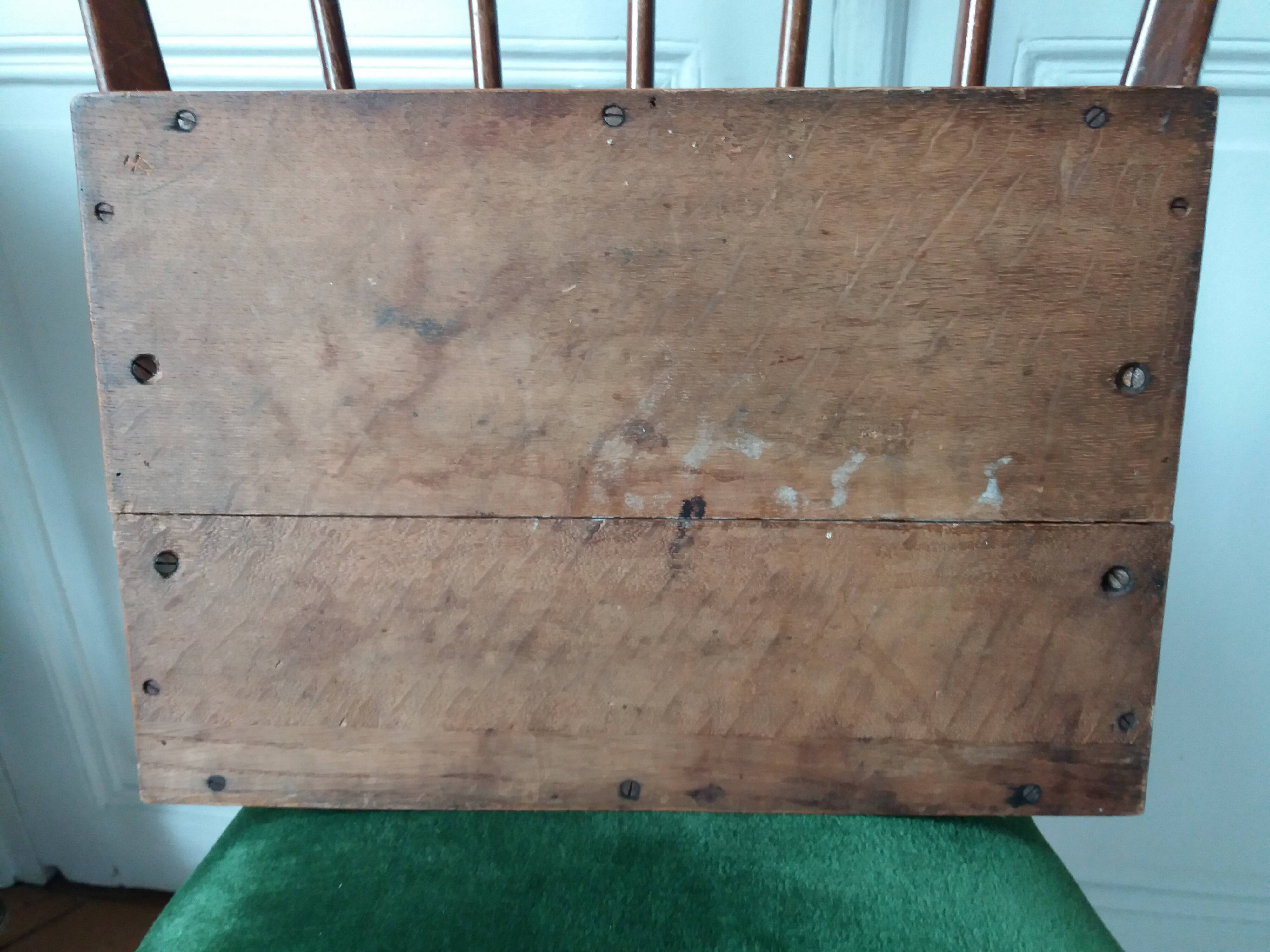 OLD ART NOUVEAU VARNISHED WOODEN TRAY WITH PAINTED DECORATION
