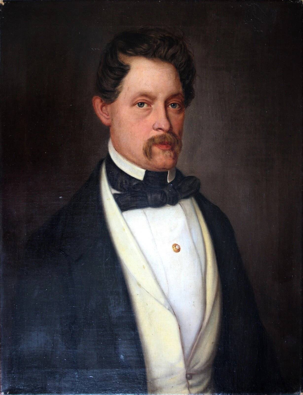 Portrait of an Elegant Gentleman -19th Century Oil Painting