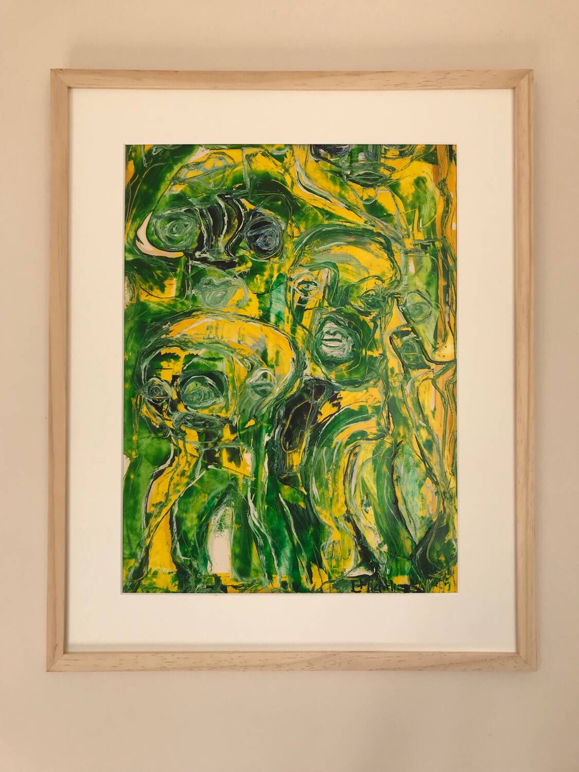 L. MITCHELS, active 20th century. Composition, 1971. Acrylic on paper.