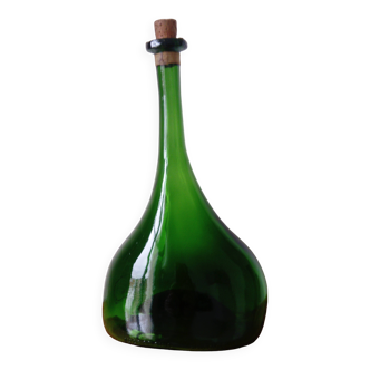 Old blown glass bottle, free form. Armagnac