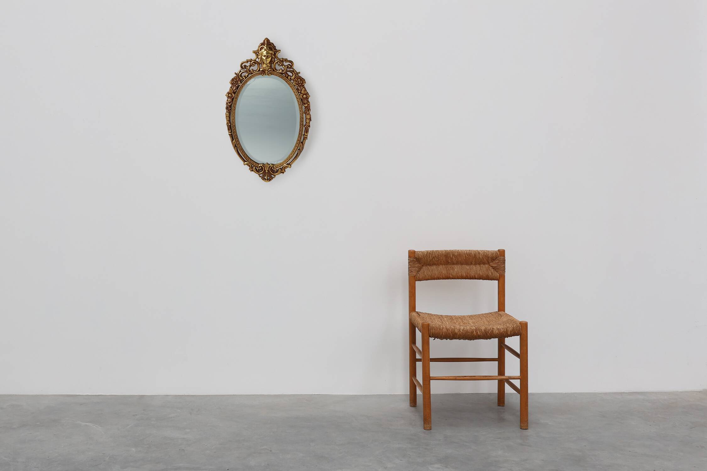 20th Century Baroque Louis XV-Style Metal Mirror, France