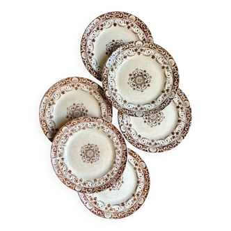 6 Jules Vieillard ironware dessert plates, "Louis XV" service