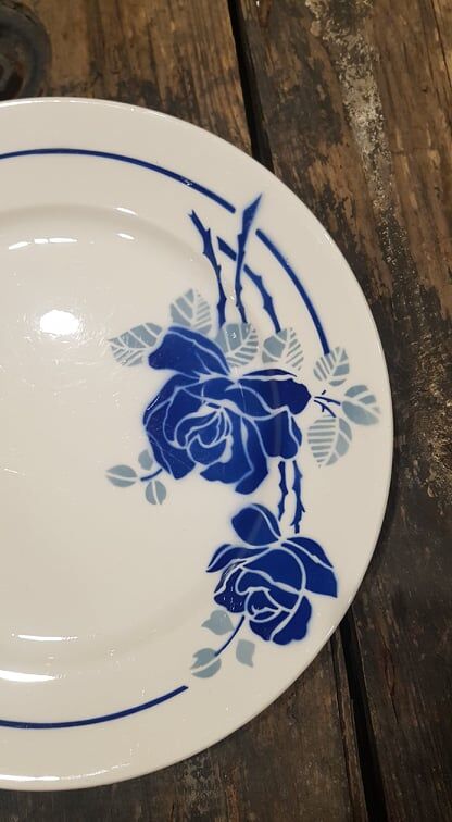 Lot 10 plates Badonviller models Roses