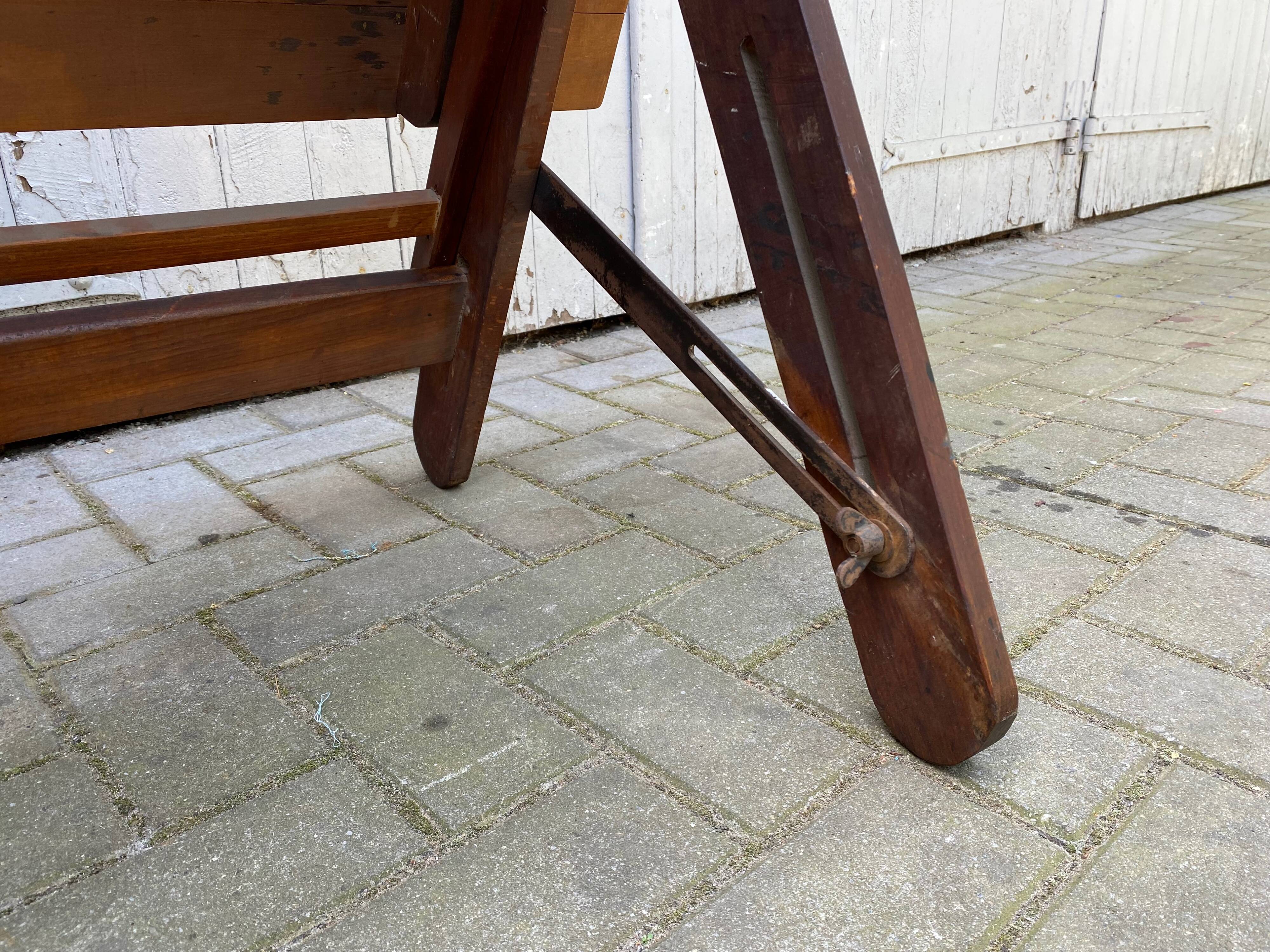 Vintage architect's table in wood drawing table 1930