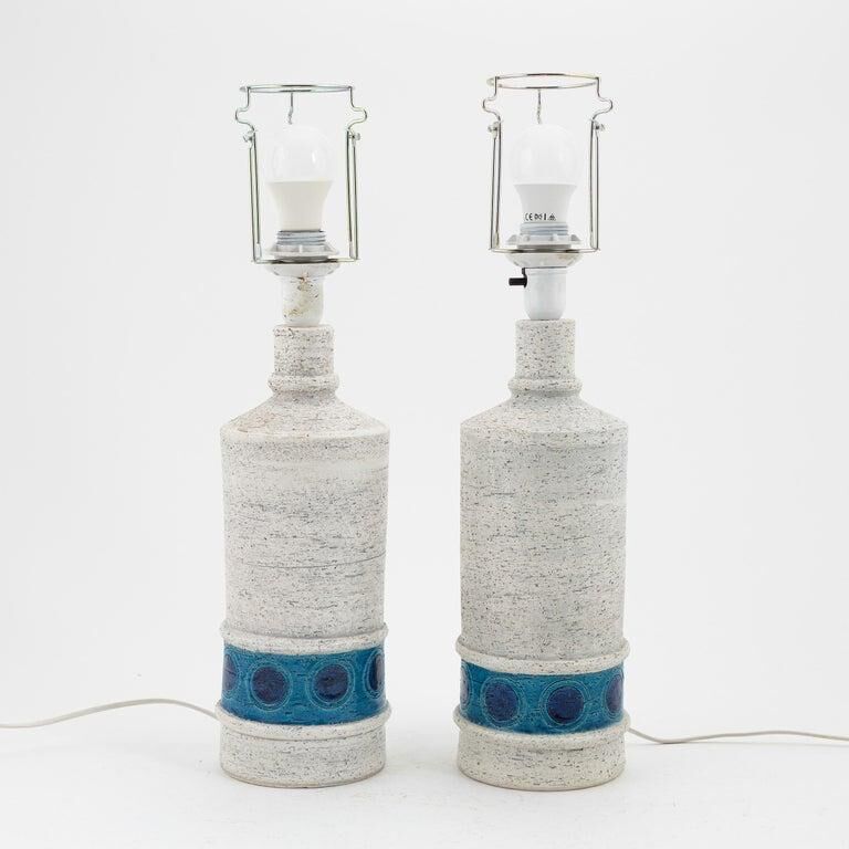 Aldo Londi desk lamps in ceramic by Bitossi Italy 1960 Signed
