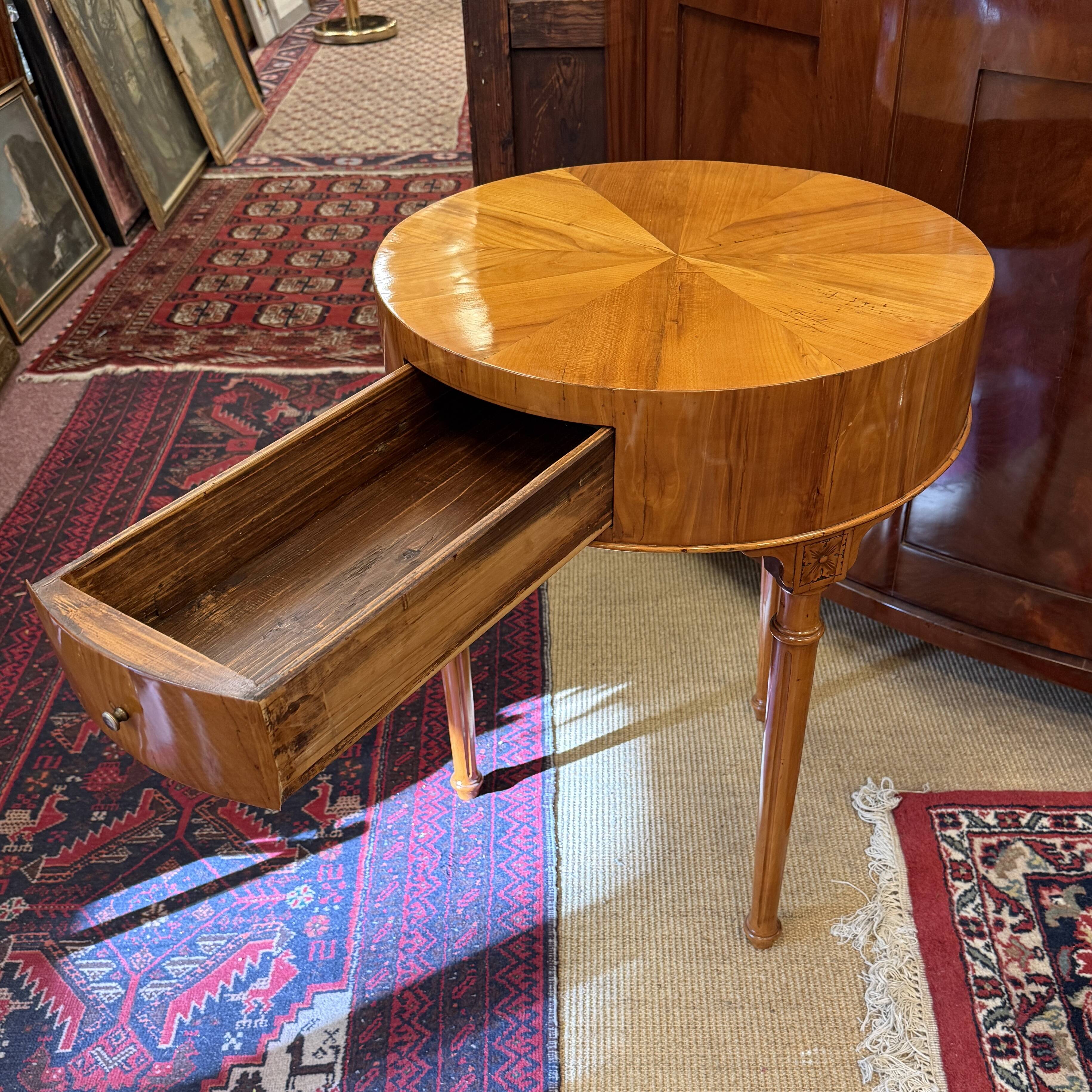Antique Louis XVI Round Side Table Walnut 1780