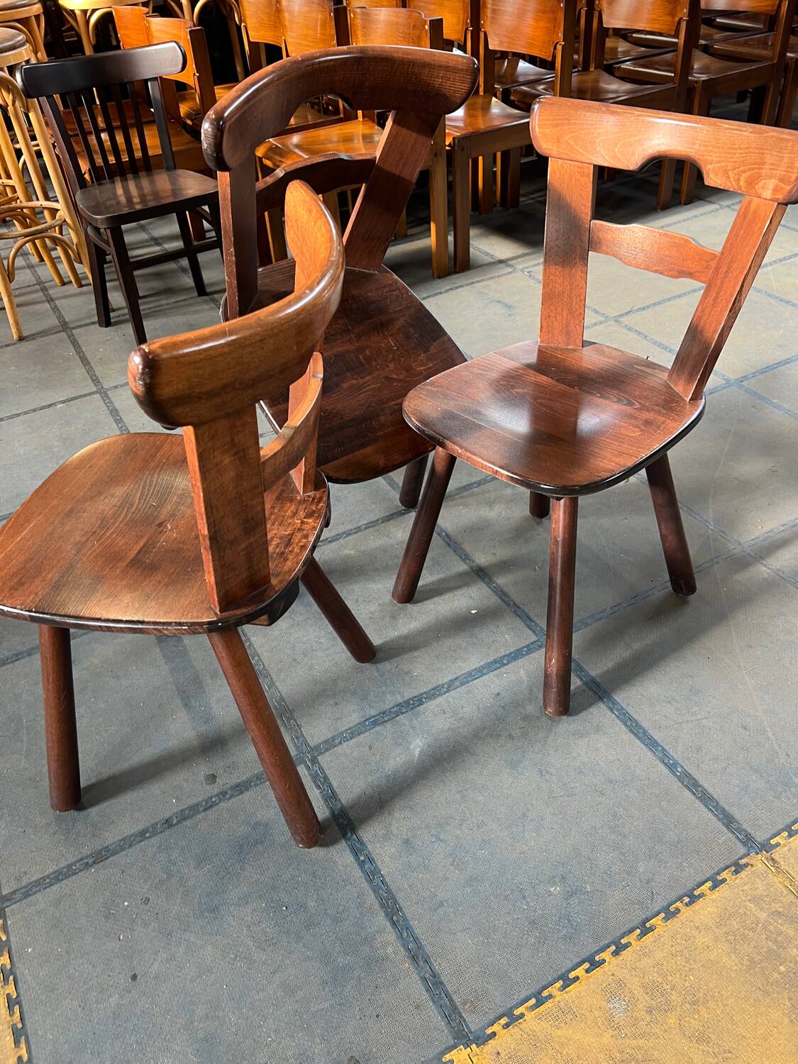 Set of 3 Brutalist Chairs