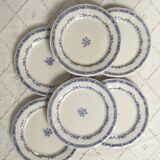 Blue flower plates Creil and Montereau