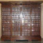 Monumental glass library in Victorian hardwood.