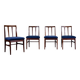 Stylish Set Of 4 Vintage Midcentury A. Younger Afromosia And Velvet Chairs.