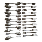 12 single-plate silver-plated metal cutlery sets, Vieux Paris F. Frionet