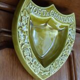 Ashtray coat of arms moet and chandon in ceramic, proceram aubagne france, signed