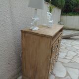 Vintage craft furniture in raw wood.
