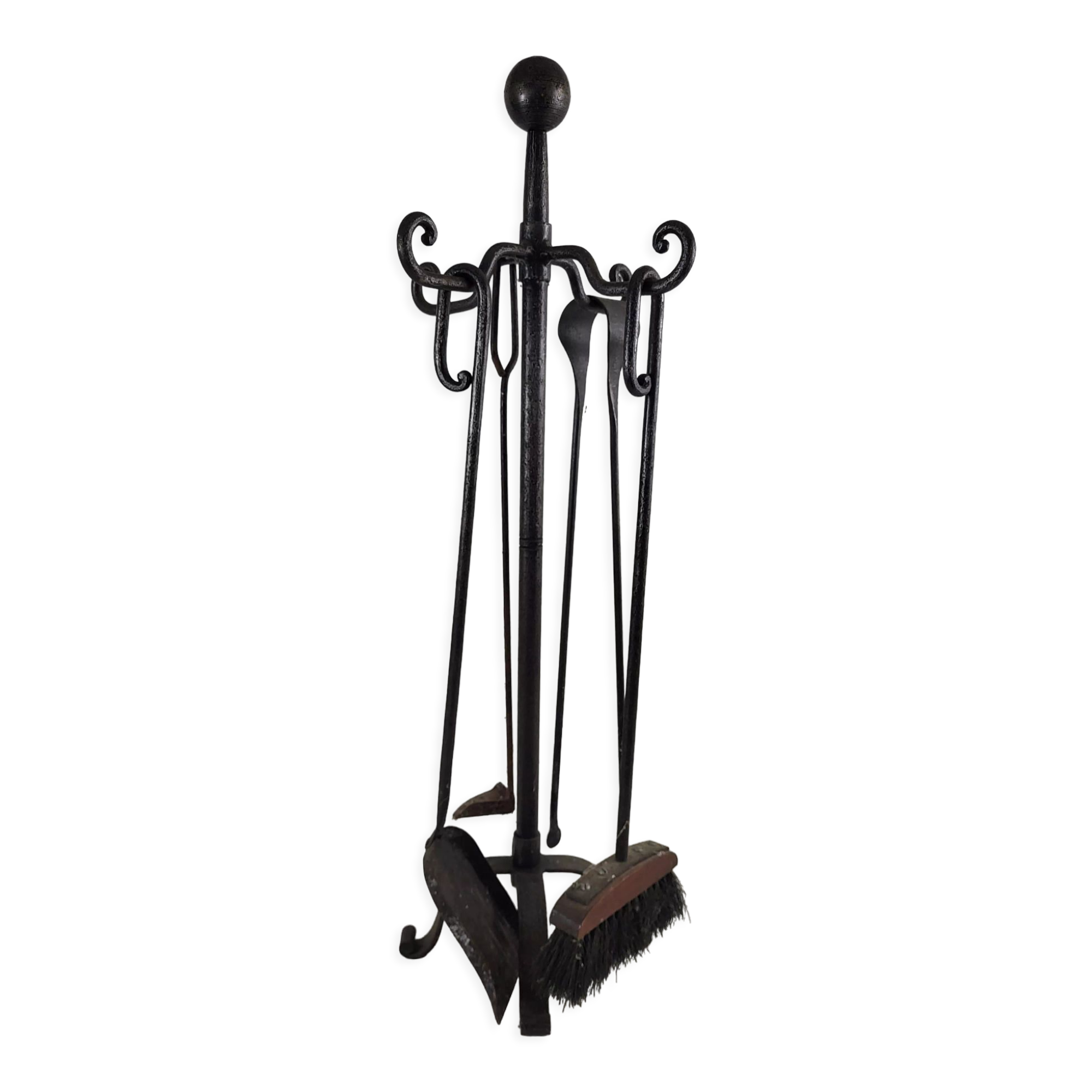 Wrought iron fireplace servant