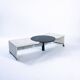 Table basse réglable en marbre noir et blanc italien, années 1980