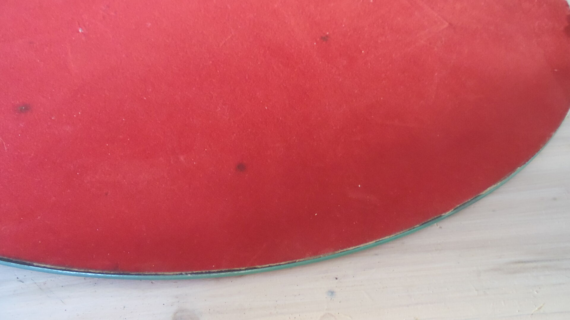 Beveled oval table mirror