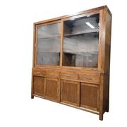 XL vintage wooden display cabinet / sideboard / wall cupboard
