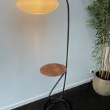 Floor lamp (lamp & table) in tubular steel, ca 1960