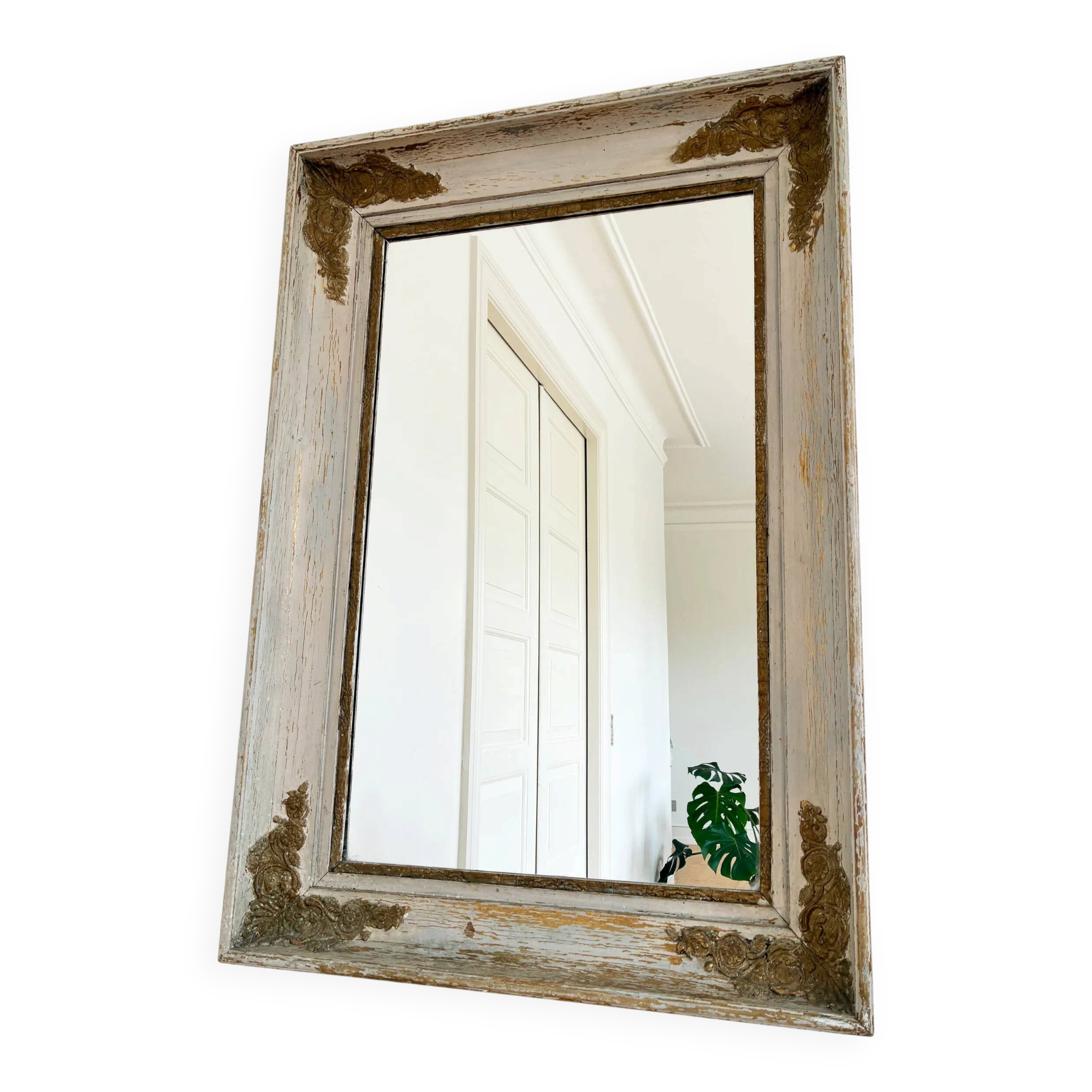 Miroir mural français en bois doré de style Napoléon III, 19e siècle