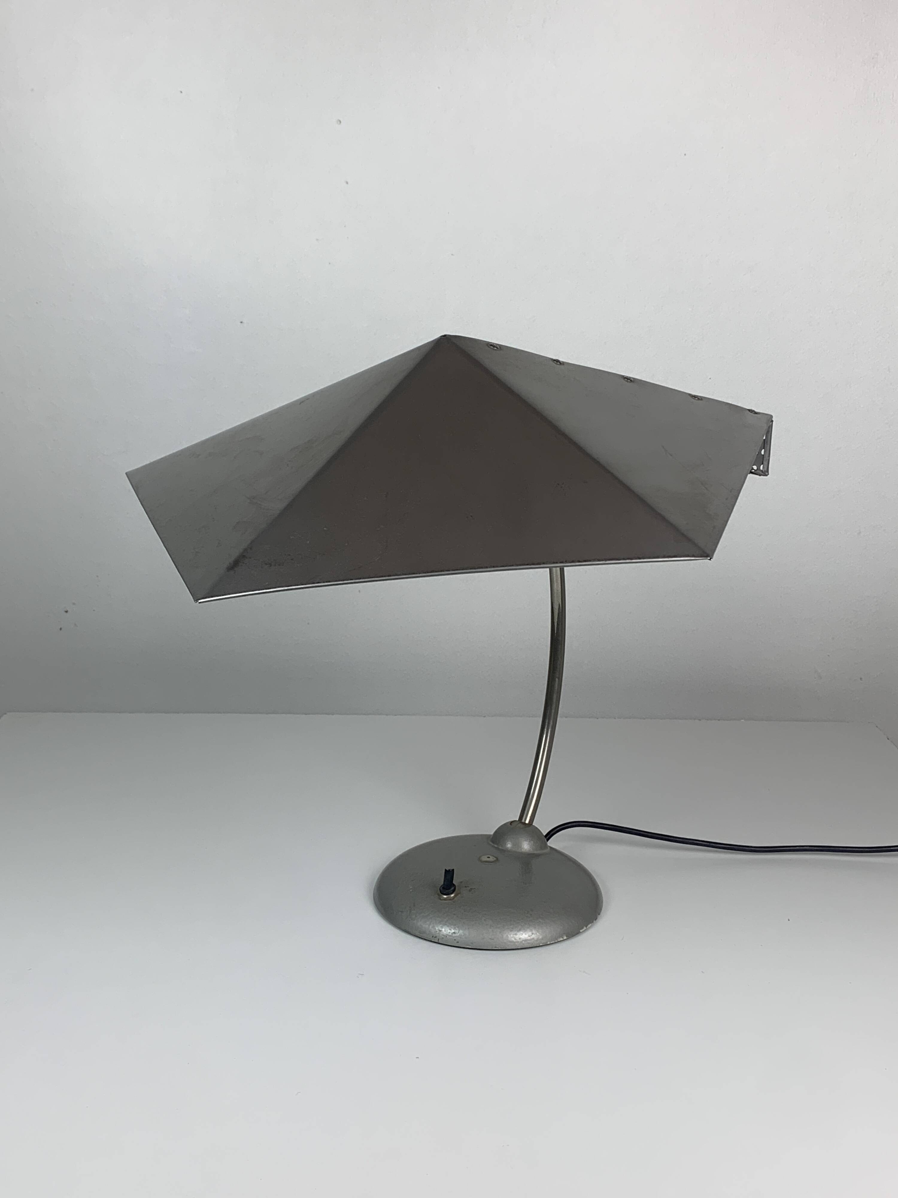 Modernist metal Bauhaus desk lamp, 1960s