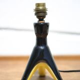 Tripod ceramic table lamp, bedside lamp, accent lamp, 50's