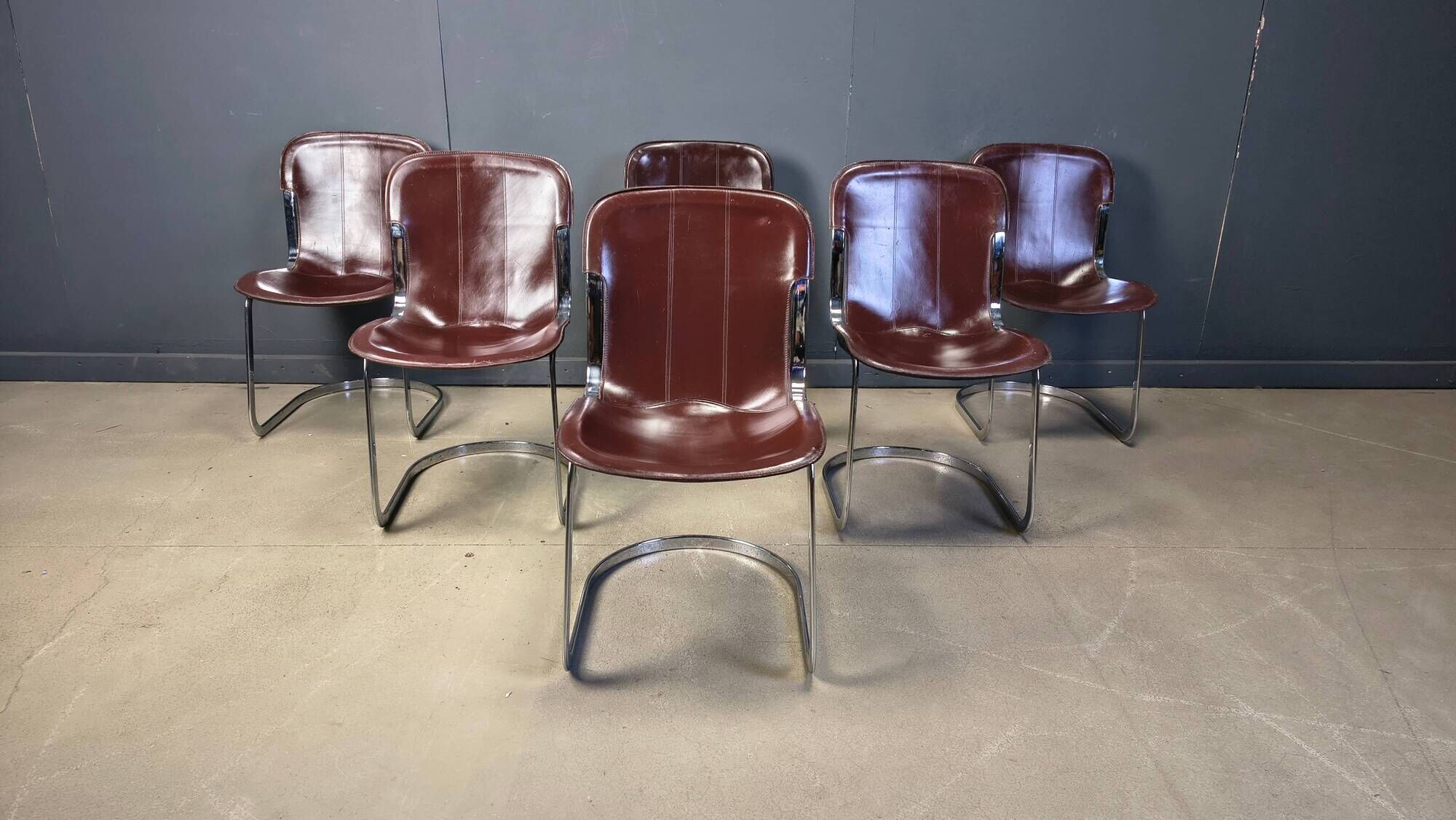 Vintage dining chairs by Cidue, set of 6, 1970s.
