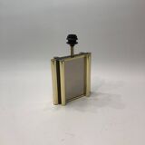 Lampe de table miroir en laiton années 1970 Vintage Hollywood Regency