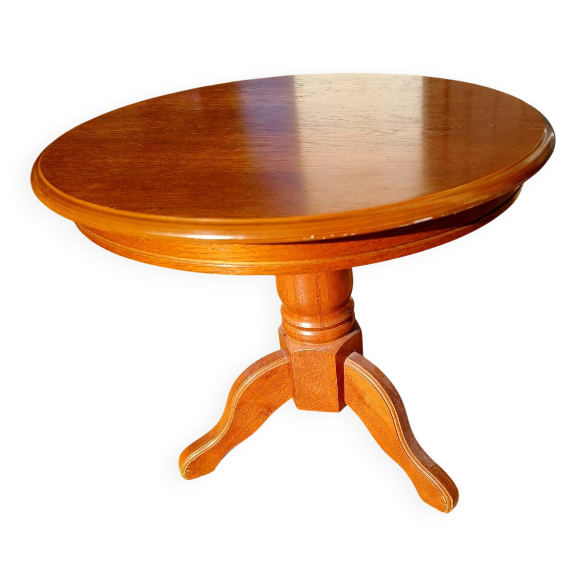 Round wooden coffee table